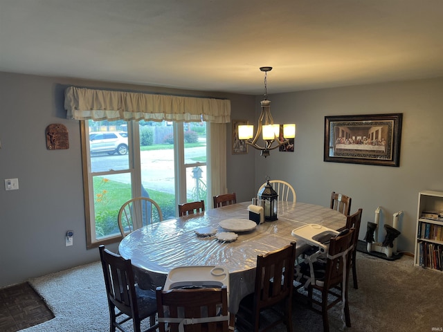 406 Twillo Run Dr, New Haven, IN 46774 - dining room featuring carpet and a chandelier