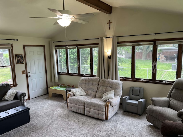 406 Twillo Run Dr, New Haven, IN 46774 - carpeted living area with a ceiling fan