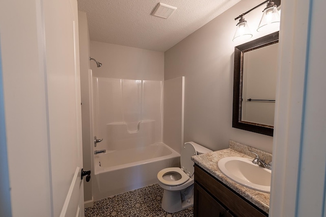 5205 Pigeon Creek Ct, Fort Wayne, IN 46825 - full bath featuring vanity, a textured ceiling, tile patterned floors, and bathing tub / shower combination