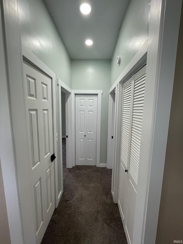312 E 2nd St, Bicknell, IN 47512 - corridor featuring dark colored carpet and recessed lighting