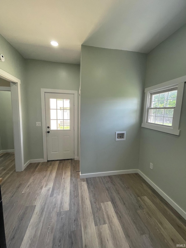 312 E 2nd St, Bicknell, IN 47512 - entryway with wood finished floors and recessed lighting