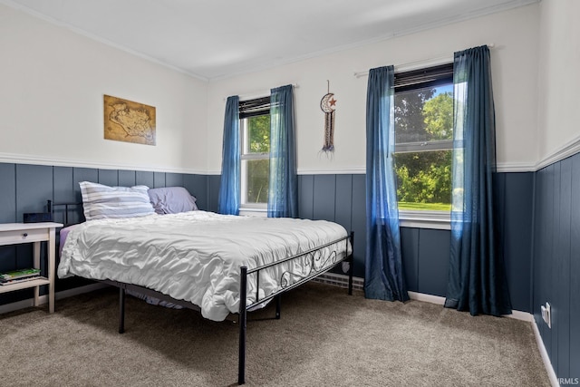 51881 Currant Rd, Granger, IN 46530 - carpeted bedroom featuring a wainscoted wall and ornamental molding