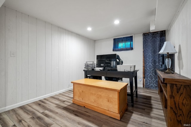 51881 Currant Rd, Granger, IN 46530 - office area featuring wood finished floors and recessed lighting