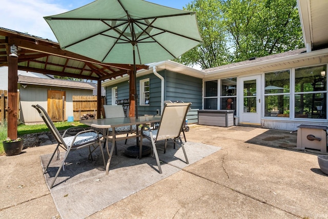51881 Currant Rd, Granger, IN 46530 - view of patio with outdoor dining space and a gazebo