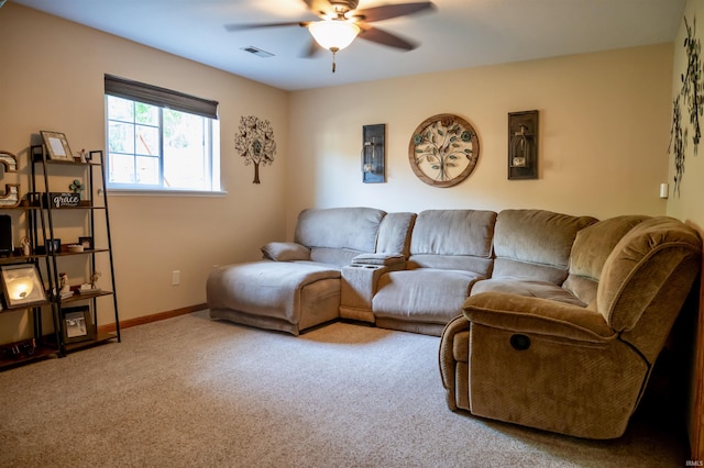 27222 Country Lake Ln, Elkhart, IN 46514 - carpeted living room with a ceiling fan
