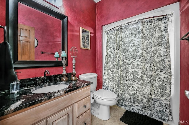 55623 Little Creek Ln, Middlebury, IN 46540 - full bathroom with vanity, tile patterned flooring, and curtained shower