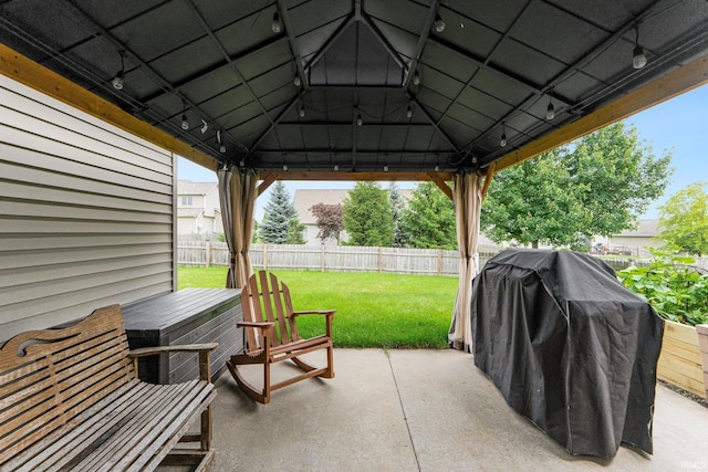 1108 Willen Ln, Fort Wayne, IN 46818 - fenced backyard with a gazebo, a patio area, and area for grilling