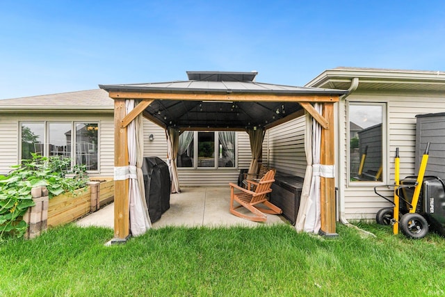 1108 Willen Ln, Fort Wayne, IN 46818 - rear view of house featuring a gazebo, a patio, and a yard