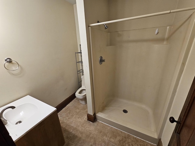 295-297 W Main St, Wabash, IN 46992 - full bathroom featuring tile patterned floors, a walk in shower, and vanity