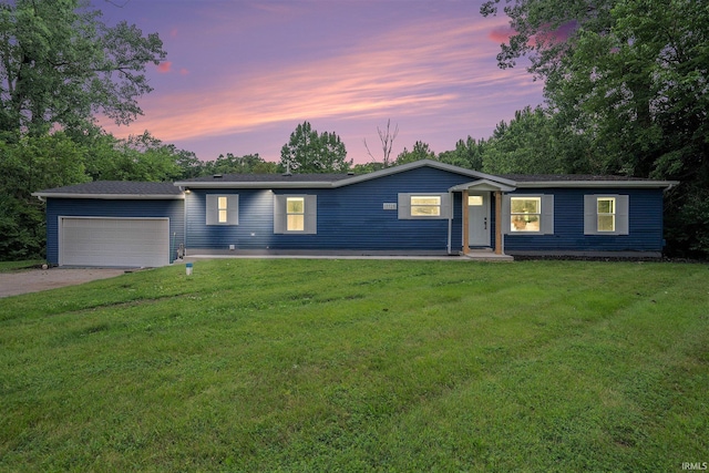17725 Douglas Rd, South Bend, IN 46635 - single story home featuring dirt driveway, a garage, and a front yard