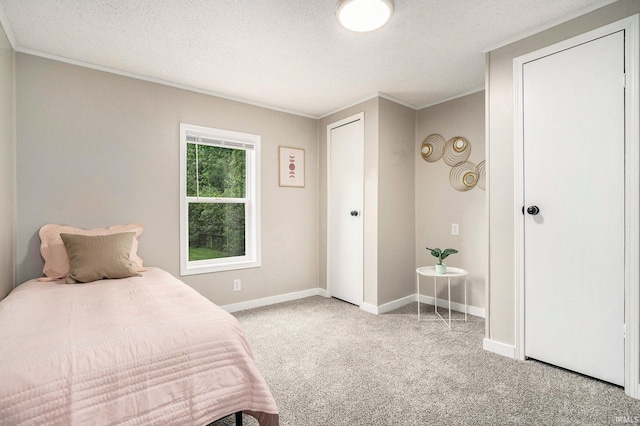 17725 Douglas Rd, South Bend, IN 46635 - carpeted bedroom with a textured ceiling and crown molding