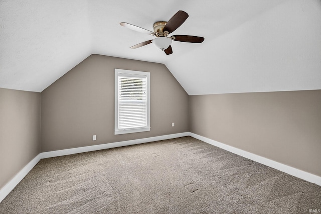 119 Towle Ave, Mishawaka, IN 46544 - additional living space with carpet flooring, ceiling fan, and lofted ceiling