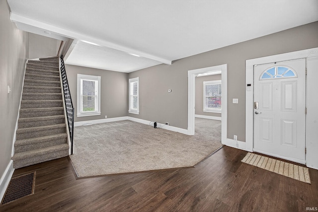 119 Towle Ave, Mishawaka, IN 46544 - entrance foyer with stairway and dark wood-style flooring