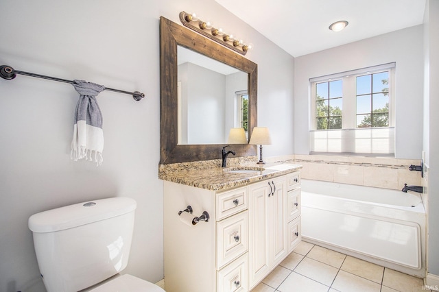 11999 Loughlin Dr, Mishawaka, IN 46545 - bathroom featuring a bath, vanity, and tile patterned flooring