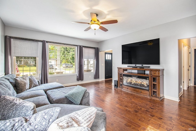 11999 Loughlin Dr, Mishawaka, IN 46545 - living room with a ceiling fan and wood-type flooring