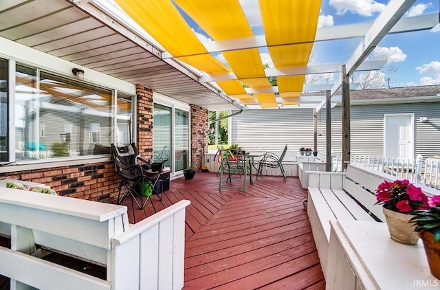 1049 Chapman Lake Dr, Warsaw, IN 46582 - wooden deck featuring outdoor dining area