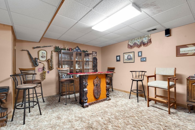 16123 County Road 18, Goshen, IN 46528 - indoor dry bar featuring a paneled ceiling and carpet