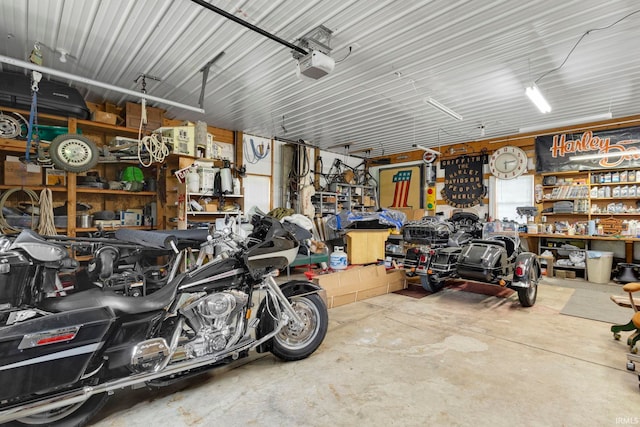 16123 County Road 18, Goshen, IN 46528 - garage with a workshop area and a garage door opener