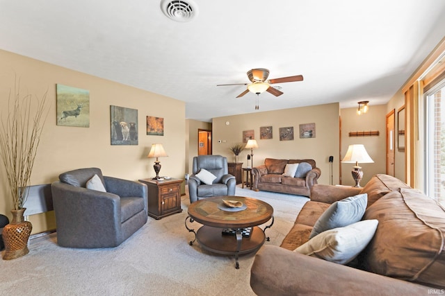 1123 E Gump Rd, Fort Wayne, IN 46845 - carpeted living area with a ceiling fan