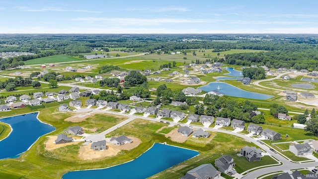 1114 Mosaic St, Huntertown, IN 46748 - aerial view of residential area with a large body of water