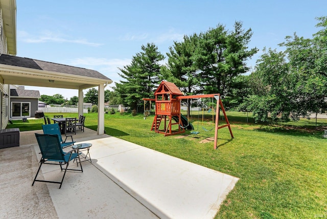 1114 Mosaic St, Huntertown, IN 46748 - view of patio / terrace with a playground