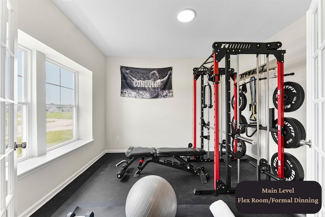 1114 Mosaic St, Huntertown, IN 46748 - workout room with baseboards