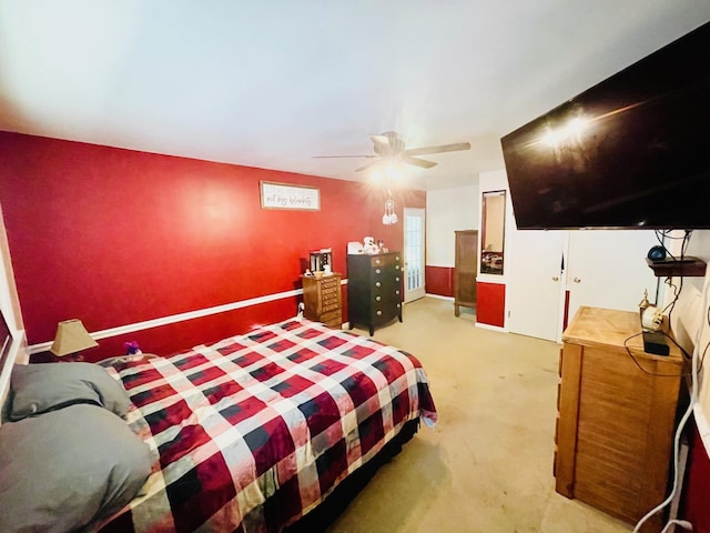 7640 Union Rd, Plymouth, IN 46563 - bedroom featuring light carpet and a ceiling fan