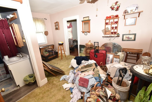 102 S Foster St, Boswell, IN 47921 - carpeted dining space featuring a sink
