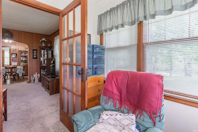 3721 Claremont Ave, Evansville, IN 47712 - sitting room with carpet and wooden walls