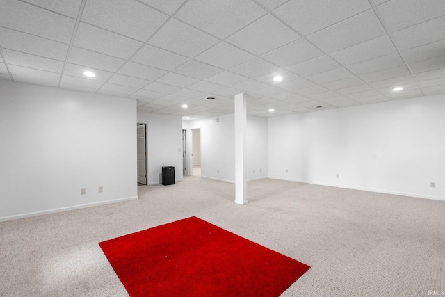 26973 Water Edge Dr, Elkhart, IN 46514 - finished below grade area featuring carpet, recessed lighting, and a drop ceiling