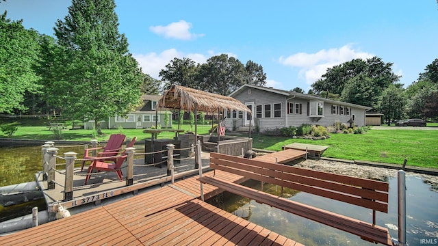 1897 Lakeshore Dr, Walkerton, IN 46574 - dock featuring a lawn