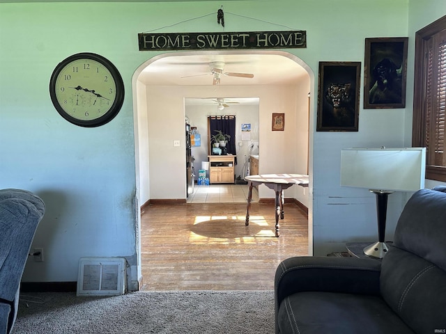 2816 E Morgan Ave, Evansville, IN 47711 - hall with arched walkways and wood finished floors