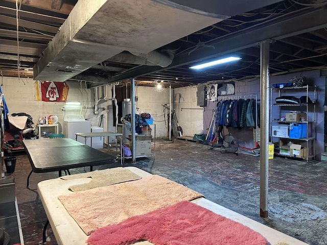 2816 E Morgan Ave, Evansville, IN 47711 - unfinished below grade area with washer / dryer and electric panel