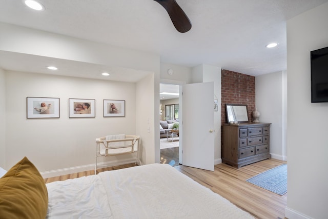 3865 E Forest Glen Ave, Leesburg, IN 46538 - bedroom with light wood finished floors, recessed lighting, and a ceiling fan