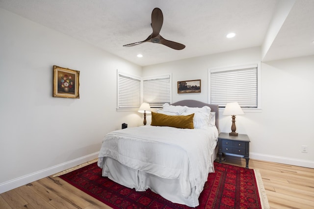 3865 E Forest Glen Ave, Leesburg, IN 46538 - bedroom with wood finished floors, recessed lighting, and ceiling fan