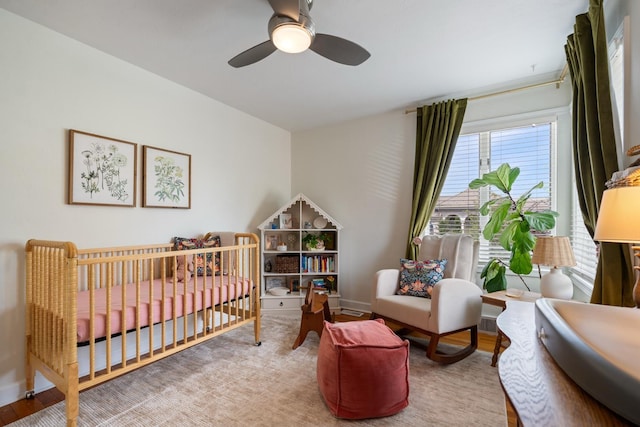 3865 E Forest Glen Ave, Leesburg, IN 46538 - bedroom with ceiling fan and wood finished floors