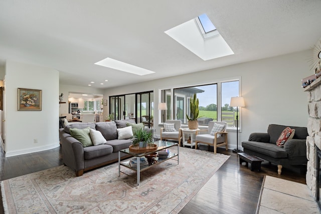 3865 E Forest Glen Ave, Leesburg, IN 46538 - living room with a skylight and wood finished floors