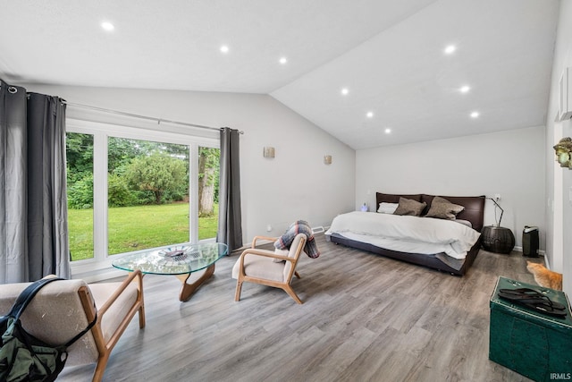 241 Sylvan Glen Dr, South Bend, IN 46615 - bedroom with lofted ceiling, light wood finished floors, and recessed lighting