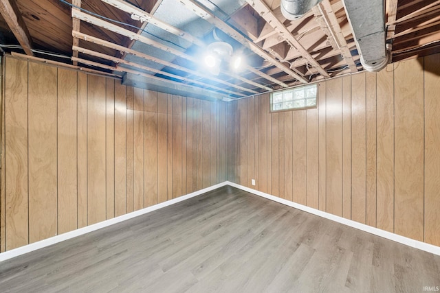 241 Sylvan Glen Dr, South Bend, IN 46615 - below grade area featuring wood finished floors and wooden walls