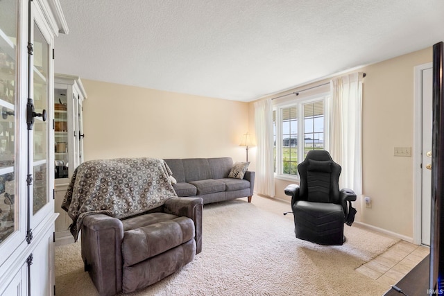 17135 Old 24 Rd, Woodburn, IN 46797 - living area with carpet flooring and a textured ceiling