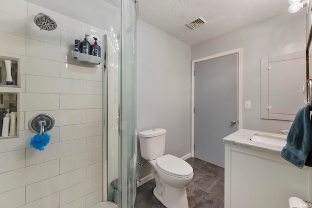 4522 Chisholm Trl, Lafayette, IN 47909 - bathroom with a shower stall, vanity, and a textured ceiling