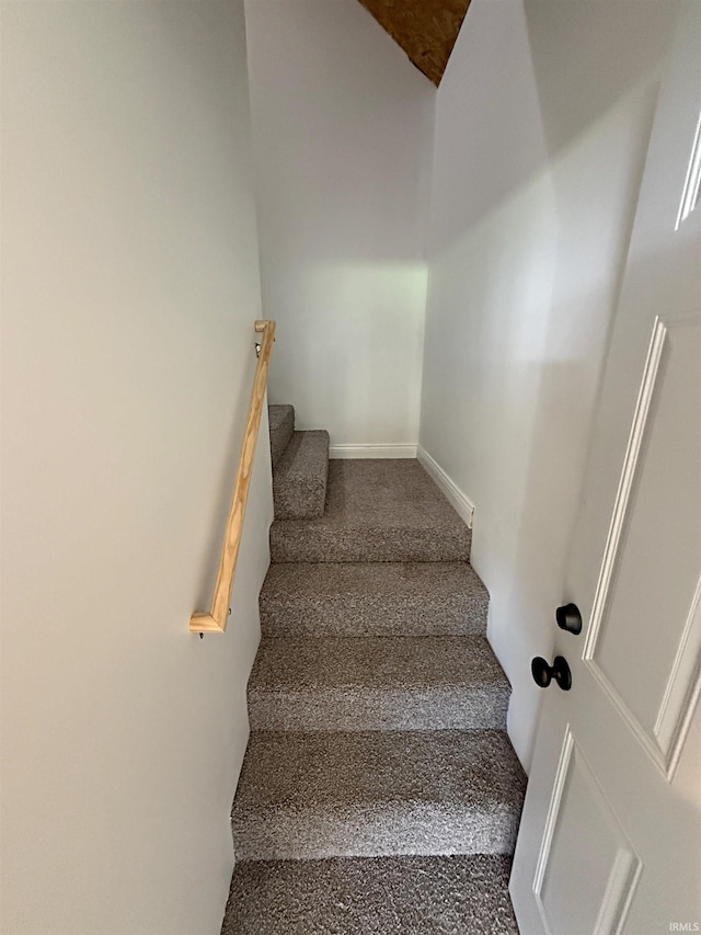 1405 Rosewood Dr, Washington, IN 47501 - stairs featuring carpet and baseboards