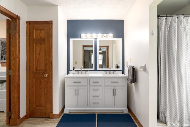 1205 Norma Jean Dr, Lafayette, IN 47909 - full bathroom with double vanity, wood finished floors, and curtained shower