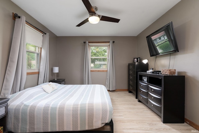 1205 Norma Jean Dr, Lafayette, IN 47909 - bedroom featuring light wood-style floors and ceiling fan