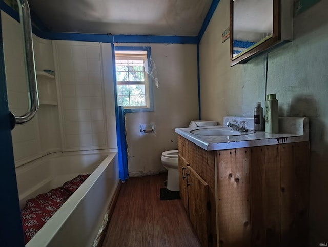 307 W Bender St, Knox, IN 46534 - full bathroom featuring wood finished floors, vanity, and  shower combination
