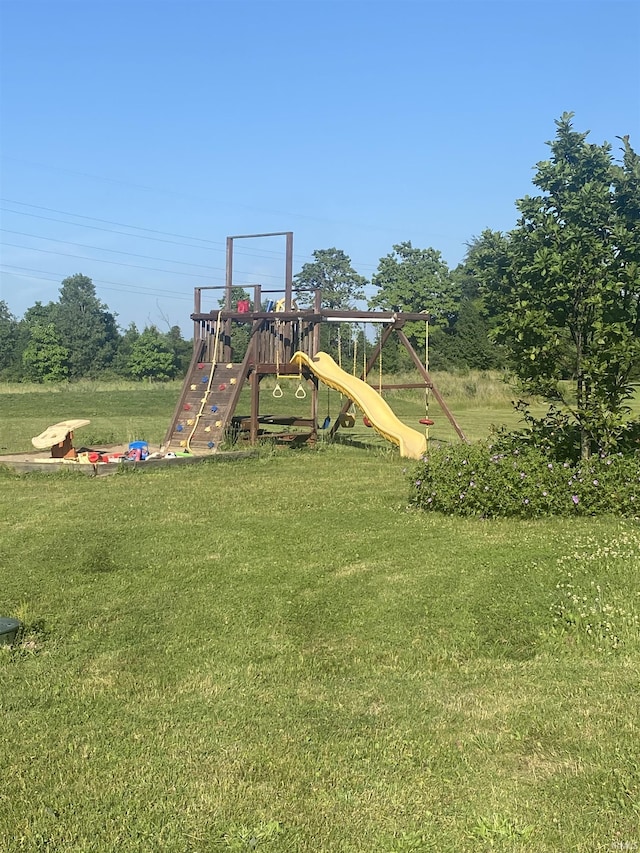 17030 Hand Rd, Huntertown, IN 46748 - view of jungle gym with a lawn