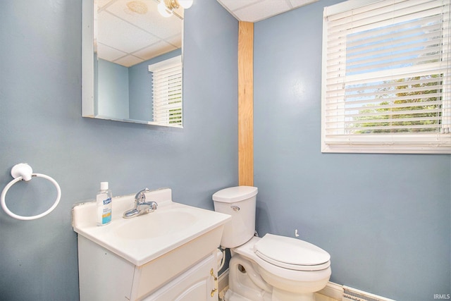 1822 Sherman Ave, South Bend, IN 46616 - bathroom with a paneled ceiling, vanity, and plenty of natural light