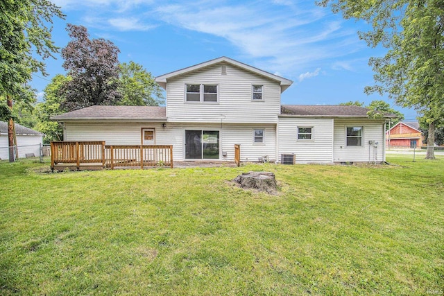1822 Sherman Ave, South Bend, IN 46616 - back of property featuring a wooden deck and roof with shingles