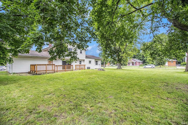 1822 Sherman Ave, South Bend, IN 46616 - view of yard with a wooden deck