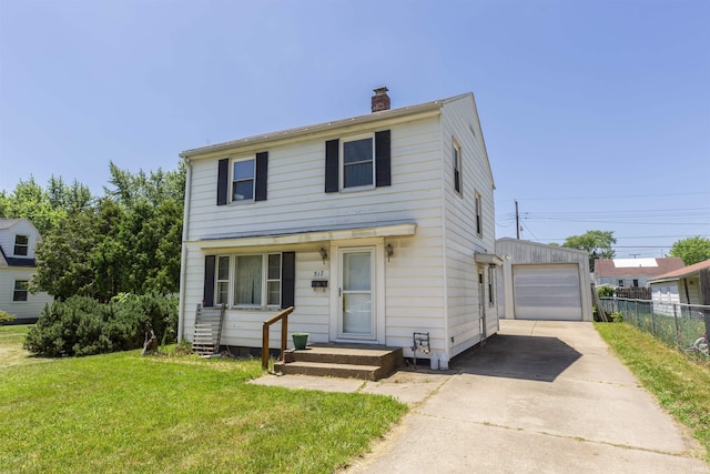 517 S Edison Ave, South Bend, IN 46619 - traditional-style house with driveway and a chimney